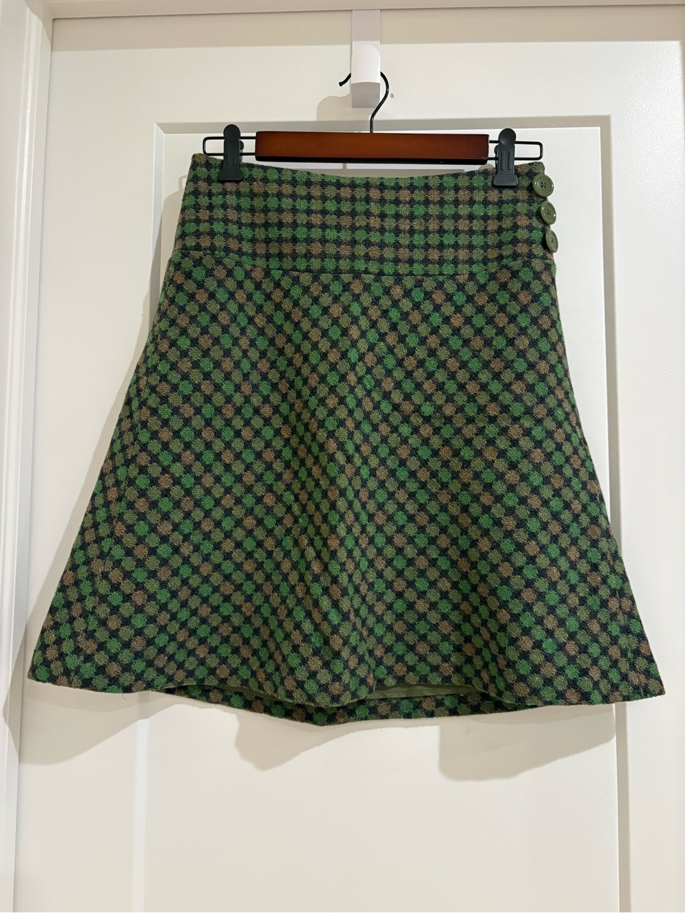 LOFT A-Line Wool Blend Green Skirt size 0